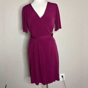 Michael Kors V-Neck Berry Midi Dress